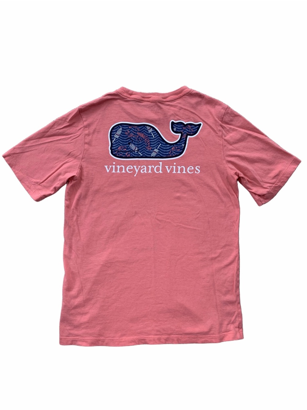 Vineyard Vines Boys Size Large, 16, Coral Lobster Seafood Whale Short Sleeve Tee